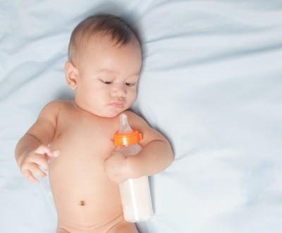 baby with bottle