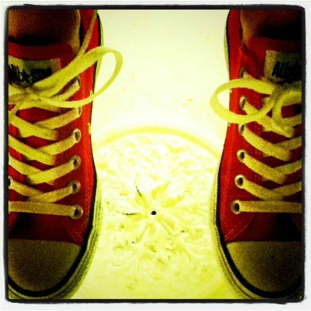 Red Converse shoes