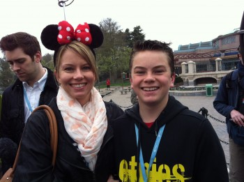 English Mum as Minnie, with her son