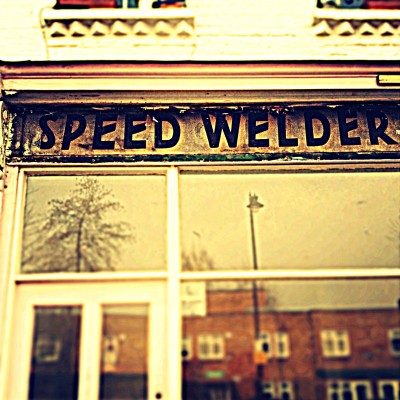 Speed Welder sign Battersea