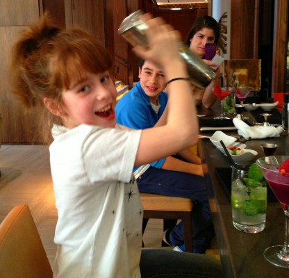 shaking a mocktail