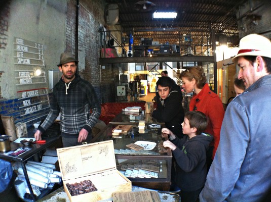 At the Fine & Raw factory with owner Daniel