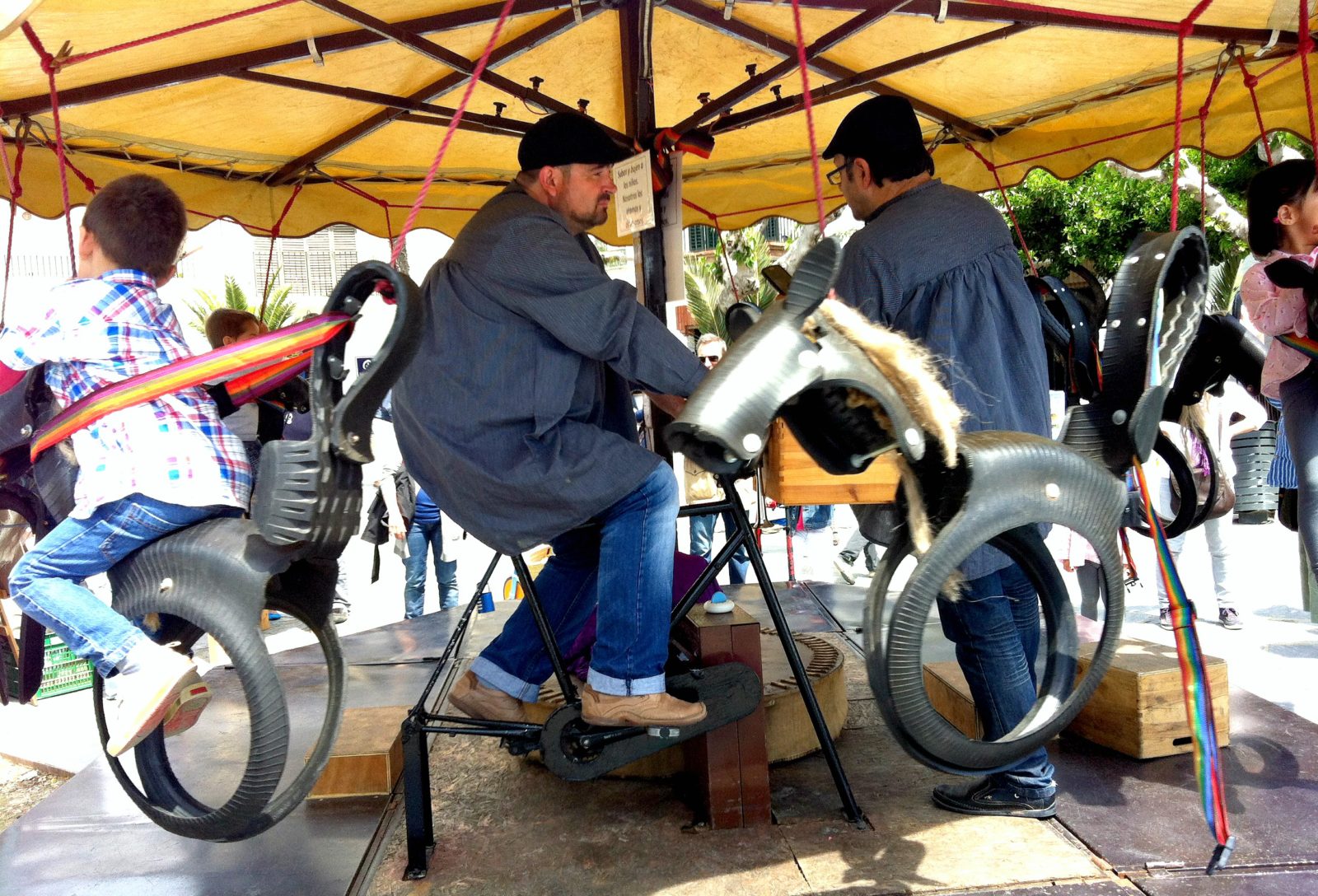 man-powered roundabout