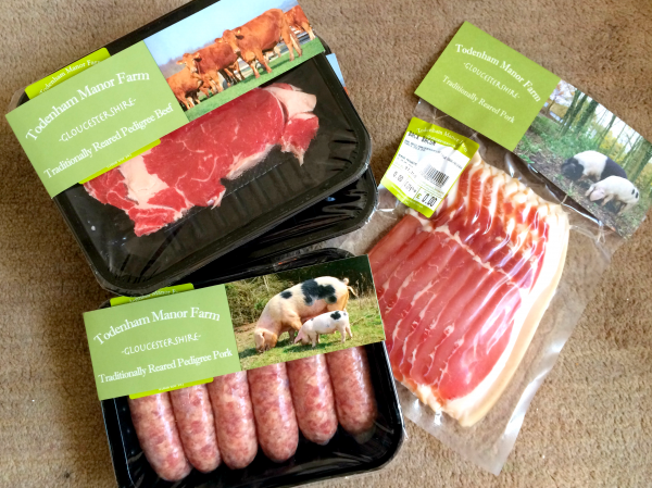 Todenham Manor Farm steak and sausage