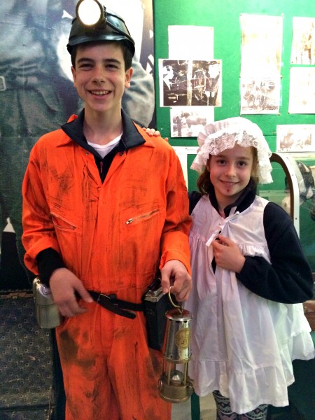 kids dressed up as miners