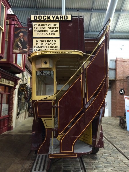 A vintage bus at Milestones Museum