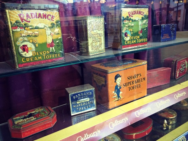tins at the Sweets shop Milestones Museum