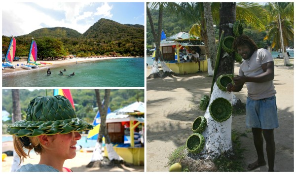 Palm frond hat from St Lucia