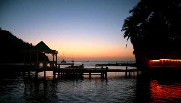 Marigot Bay, St Lucia at sunset