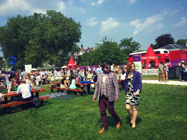 Stylish couple at Polo in the Park