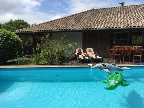 by pool in Moliets with Madame Vacances