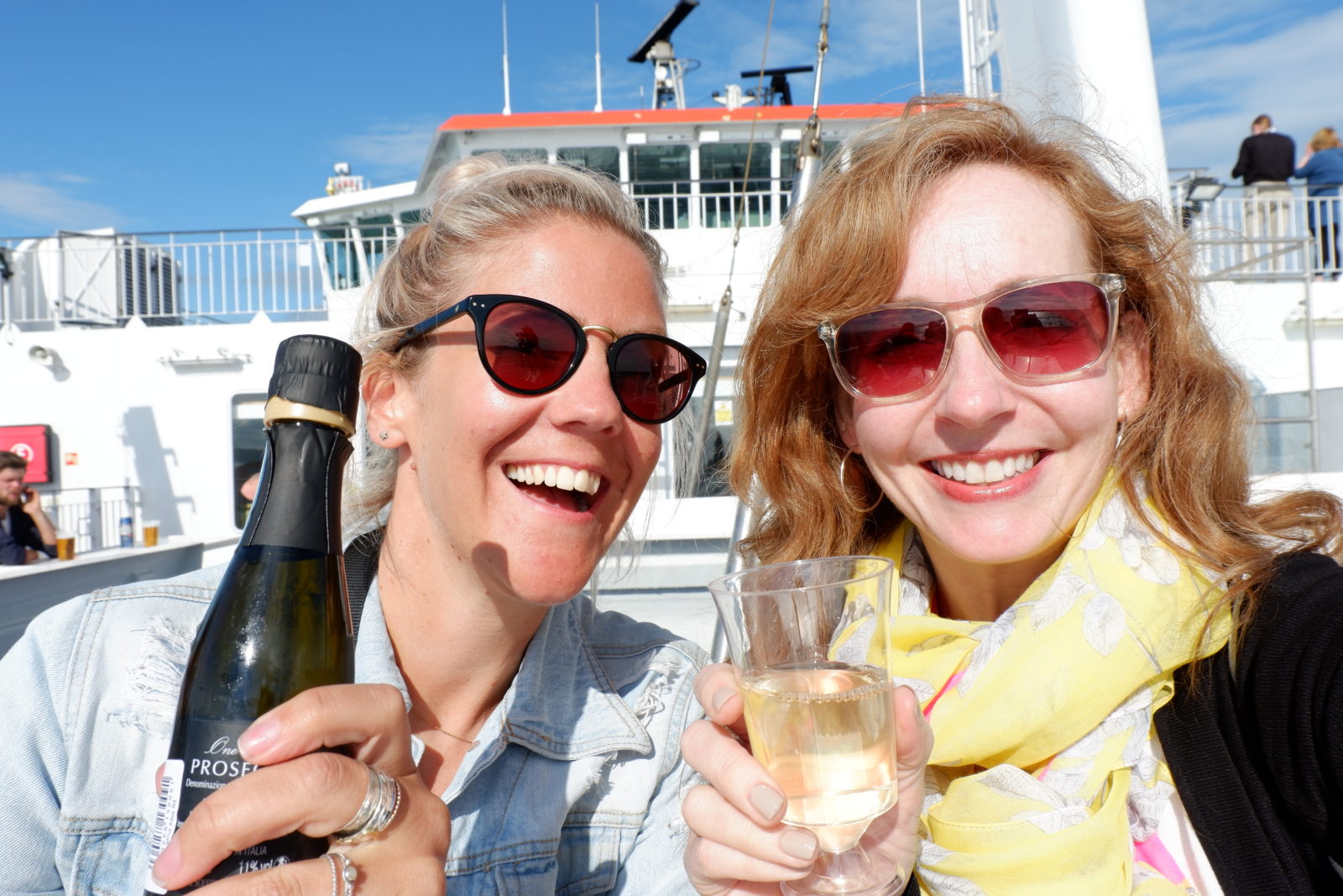Vicky Flip Flop and Jenography on ferry