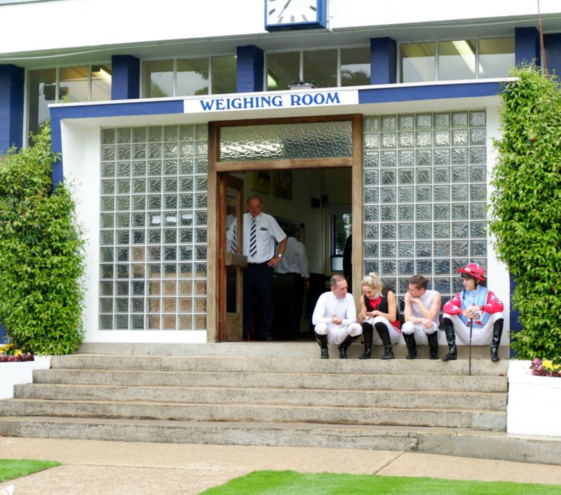jockeys at weighing room Windsor Racecourse