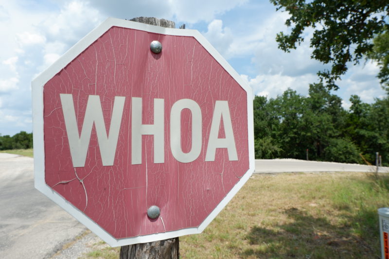Whoa stop sign