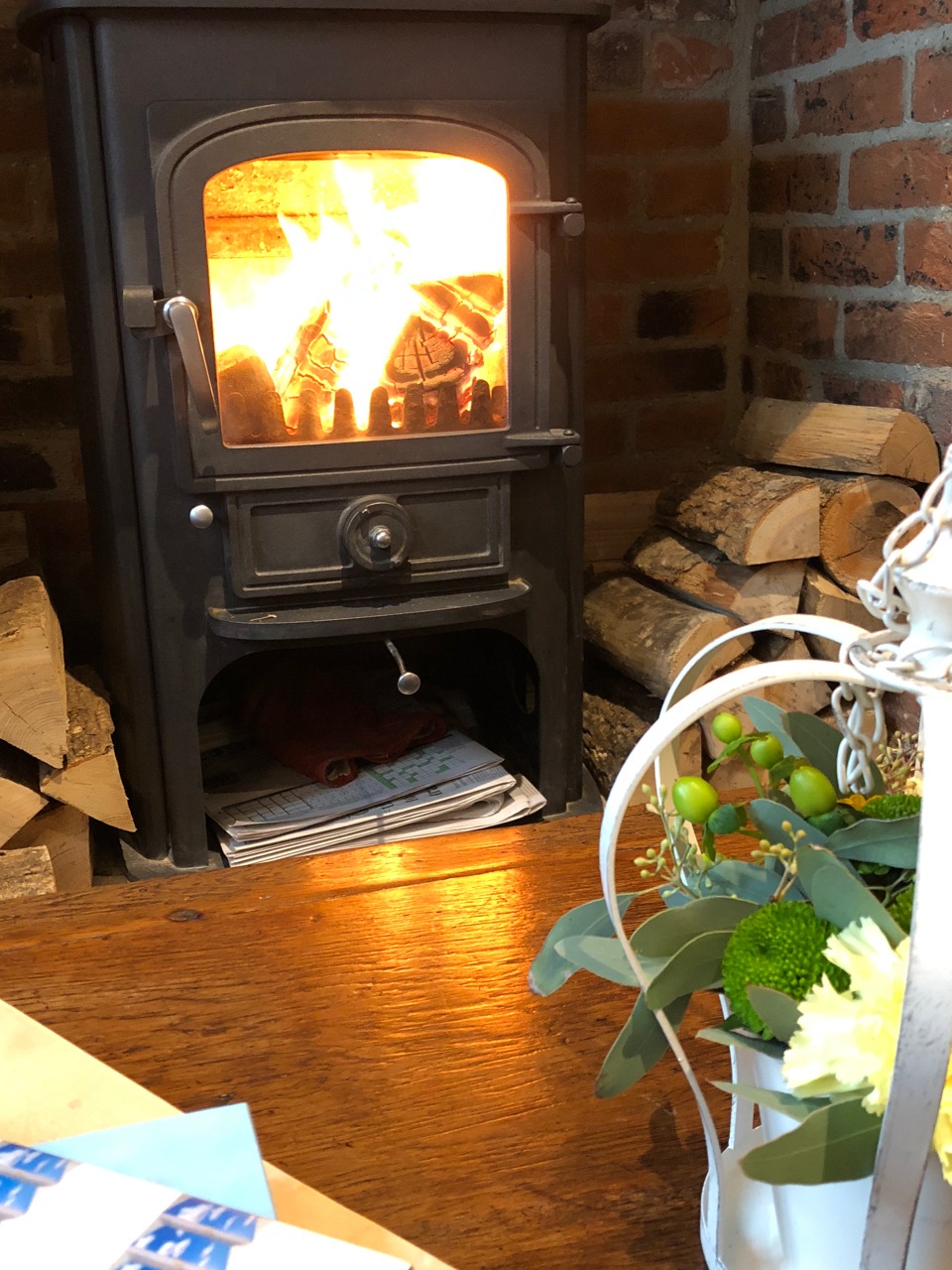 wood burning stove Hurley House Hotel - Jenography