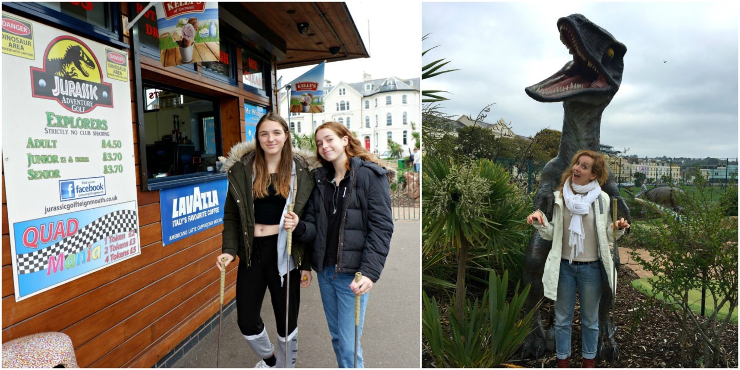 getting ready to play minigolf in Teignmouth - Jenography