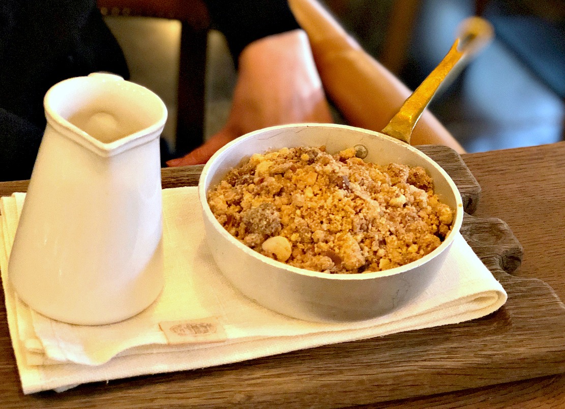 William Pear crumble at Hurley House Hotel
