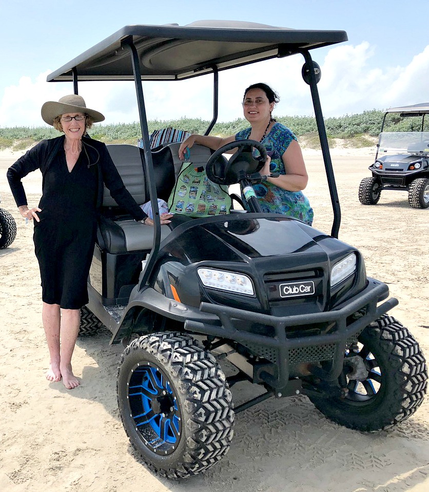 Golf cart on the beach at Port Aransas
