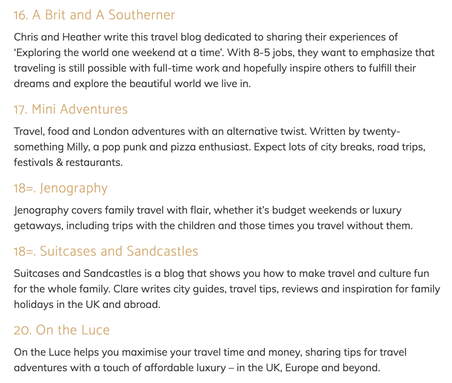 top family travel blogs list 2